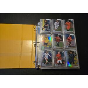 Bowman 1st Chrome Soccer Cards Lot 300+ Style Binder Double Sided Pages